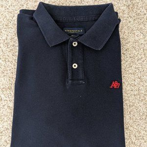 AEROPOSTALE Men's Logo Piqué Polo Shirt - Color Navy - Size L